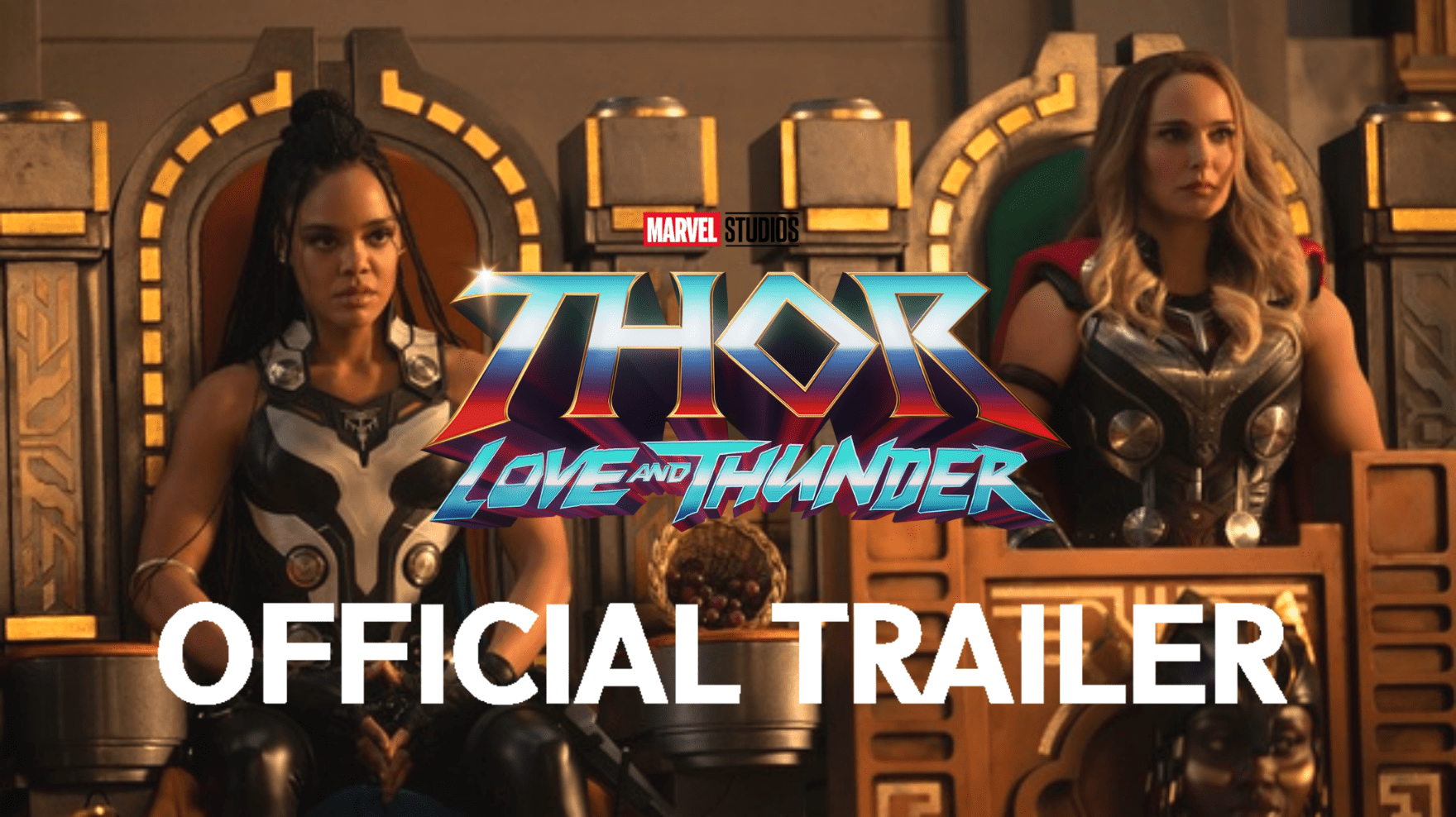 L-R): Tessa Thompson as Valkyrie and Natalie Portman as Mighty Thor in Marvel Studios' THOR: LOVE AND THUNDER