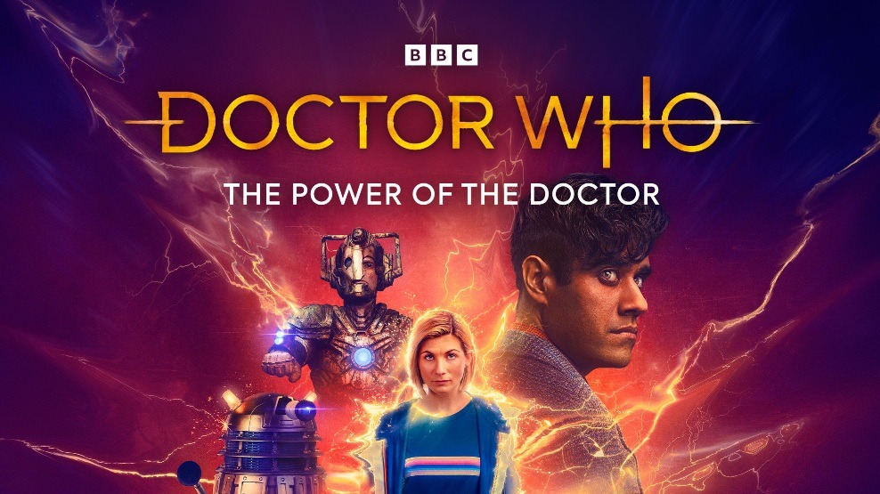 Doctor Who: The Power of the Doctor. Daleks, cybermen, The Master and The Doctor all featured in this image