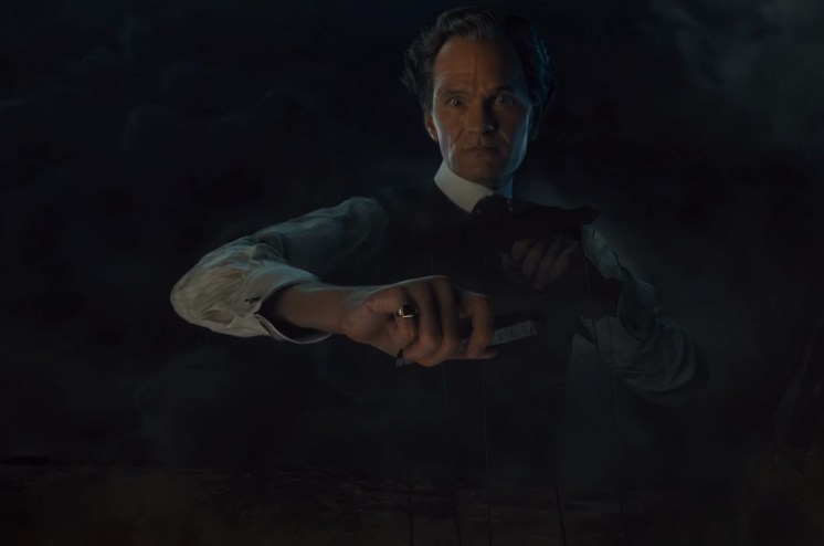 Neil Patrick Harris as the celestial toymaker, pulling the strings of the reality, of his own making