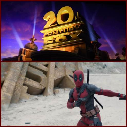 A giant 20th Century Fox logo monument in the void