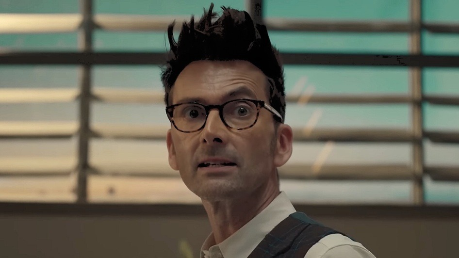 Close up of David Tennant's Doctor at the new UNIT HQ
