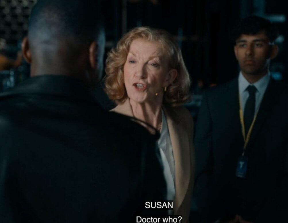 Ncuti Gatwa's Doctor is interacting with Susan Twist's character Susan Triad