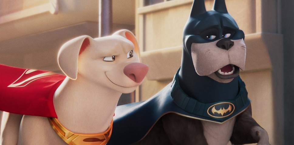 (L-R) DWAYNE JOHNSON as Krypto and KEVIN HART as Ace in Warner Bros. Pictures’ animated action adventure “DC LEAGUE OF SUPER-PETS,” a Warner Bros. Pictures release
