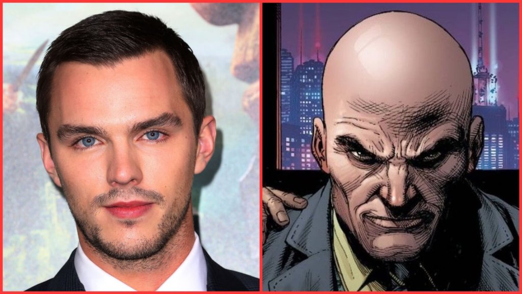 Nicholas Hoult besides a comic of Lex Luthor cast in Superman Legacy