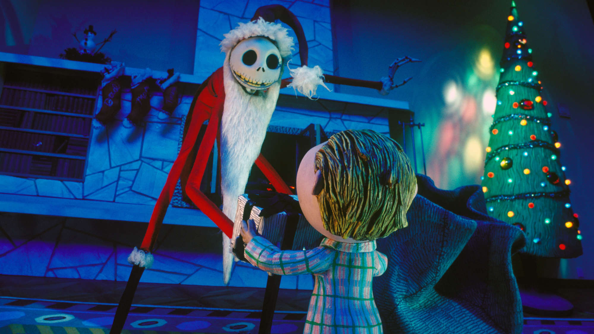 Jack Skellington and a boy in a nightmare before Christmas