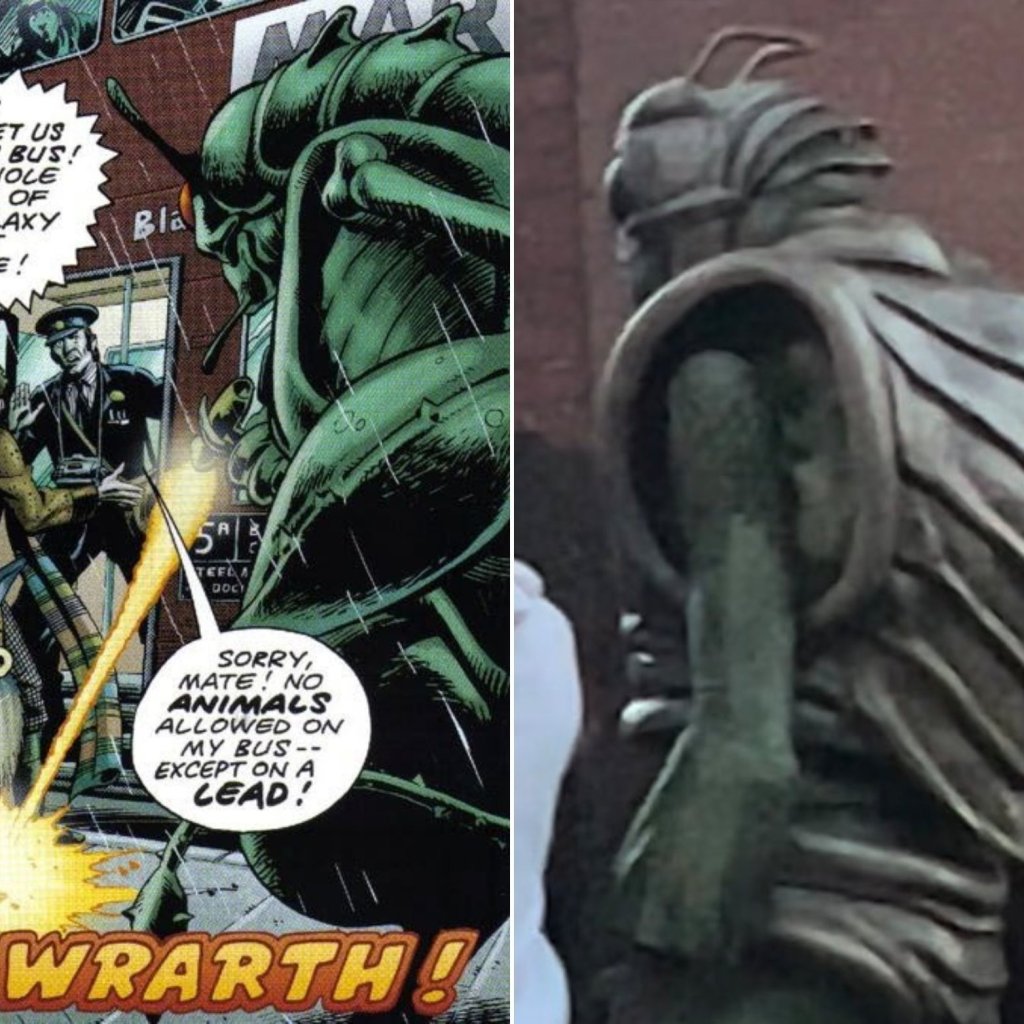 Wrarth Warrior on the set of Doctor Who for the 60th anniversary. Set photo