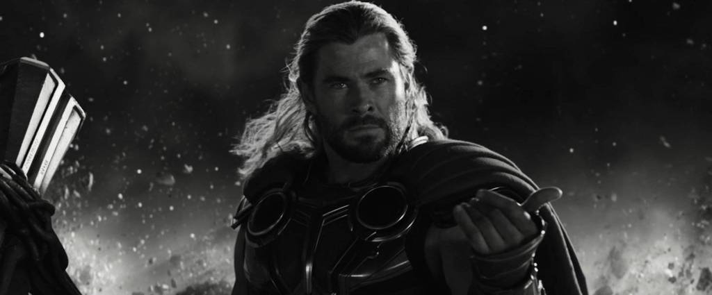 Chris Hemsworth Thor fighting Gorr the God Butcher Christian Bale in Thor Love and Thunder