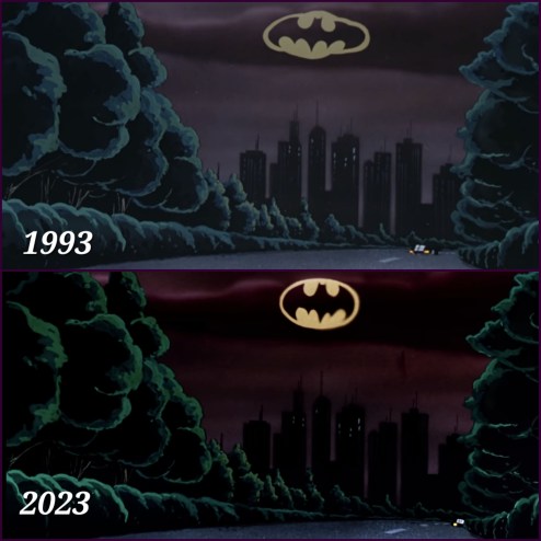 Gotham City in Batman Mask of the Phantasm 1993 vs 2023