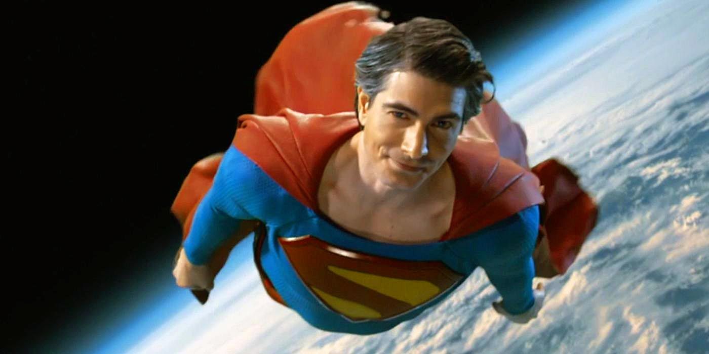 Brandon Routh is Superman flying in space
