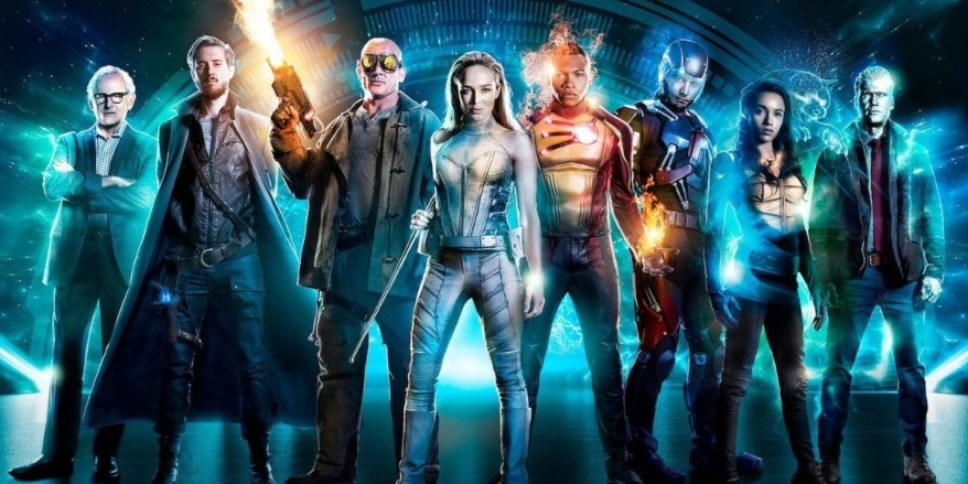 Heroes in Legends of tomorrow: Martin Stein, Rip Hunter, Mick Rory, Sara Lance, Firestorm, The Atom, Vixen and Nate Haywood