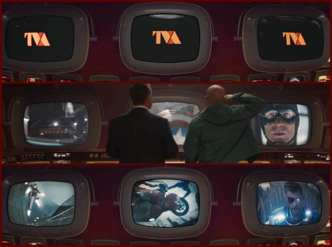 Agent Paradox shows Deadpool the Marvel Universe on screens at the TVA