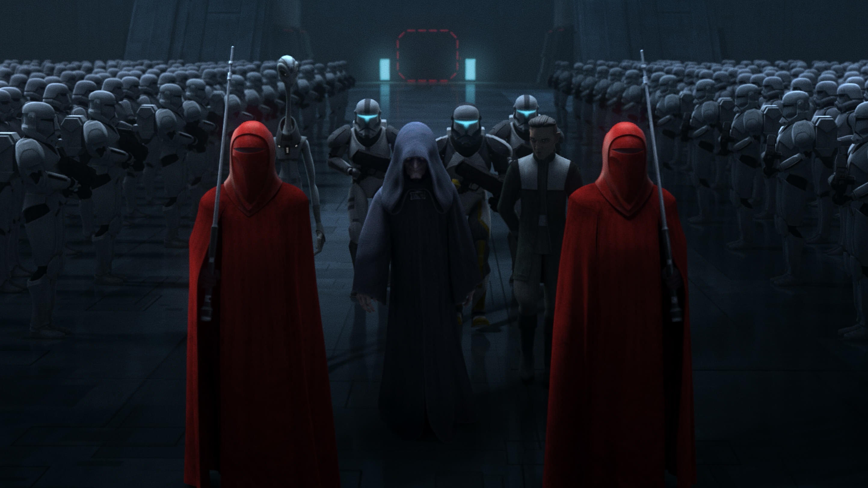 Emperor Palpatine preparing for a battle.