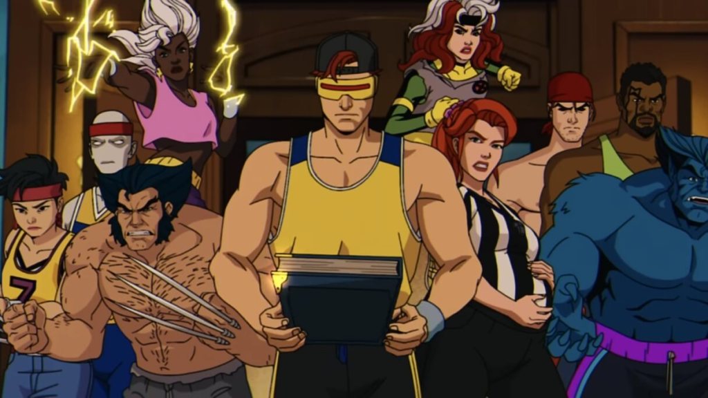 Cyclops, Wolverine, Jean Grey, Beast appear alongside the rest of the team in X-Men '97