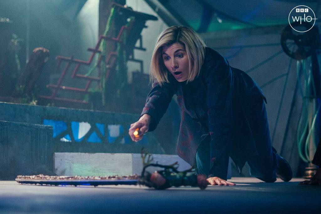 Jodie Whittaker as the Doctor in Series 13 part 2 of Doctor Who: Legend of the Sea Devils. Operating a Sonic Screwdriver