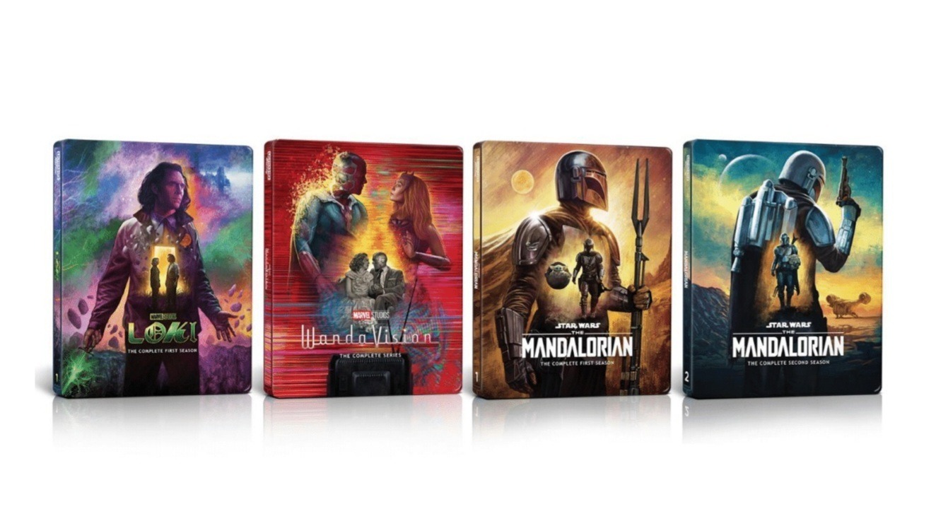 Four steelbooks for Disney+ shows: Loki, Wandavision, The Mandalorian season 1 and 2