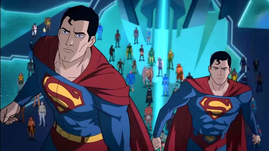Multiple Superman characters in Justice League Crisis on Infinite Earths