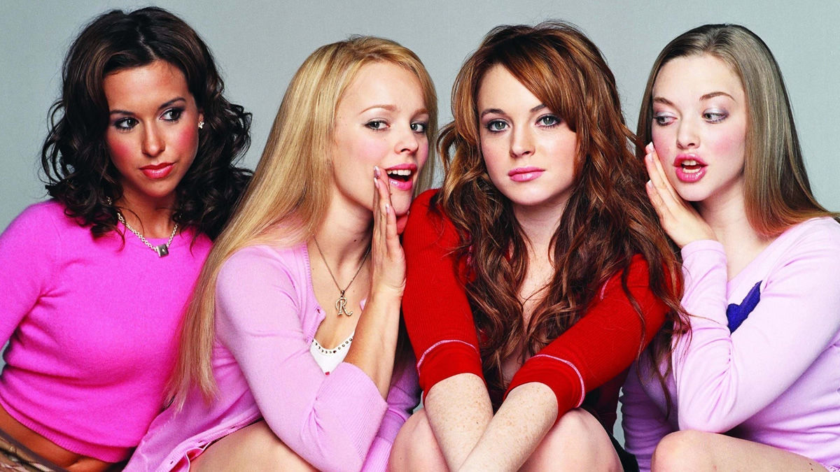 Actresses in the mean girls 2004 movie: Lacey Chabert, Rachel McAdams, Lindsay Lohan and Amanda Seyfried