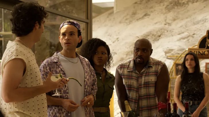 5 of the cast in a group scene from A Breed Apart film.