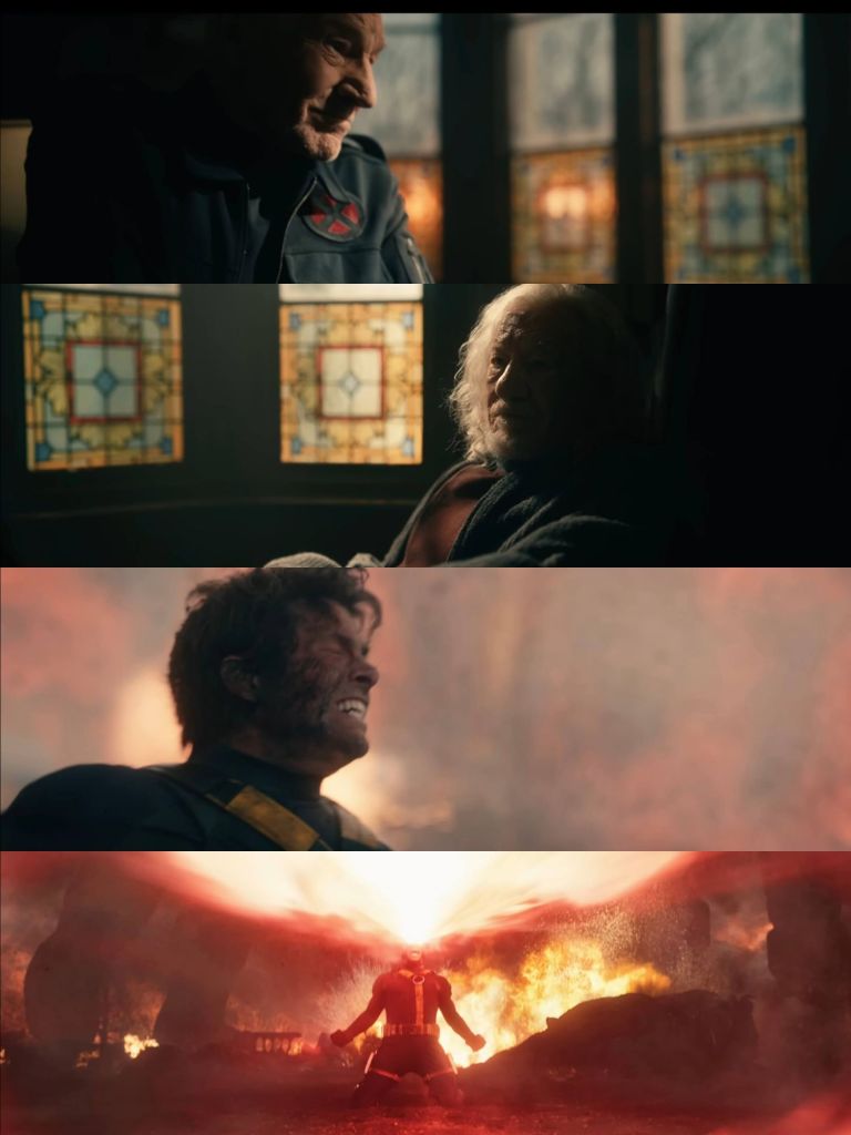 Professor X, Magneto and Cyclops fight for their lives in a burned down X-Mansion.